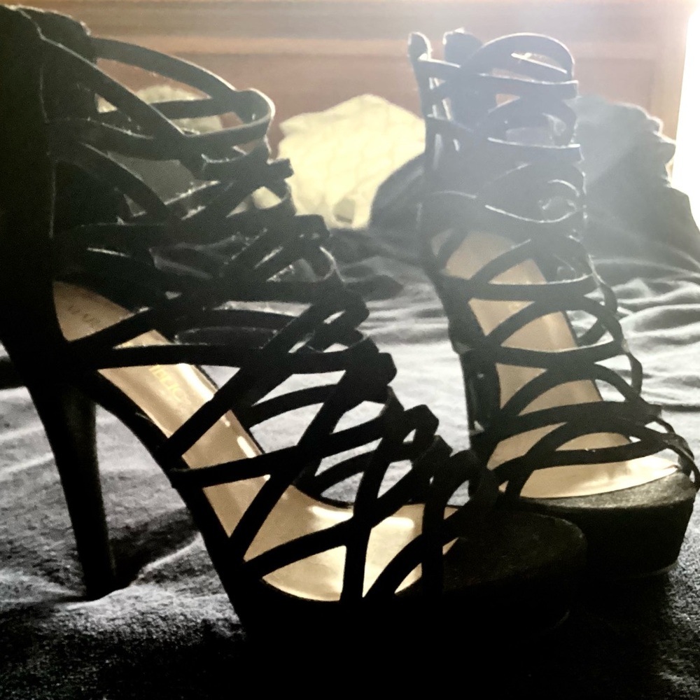 Elegant Black Strappy Heels